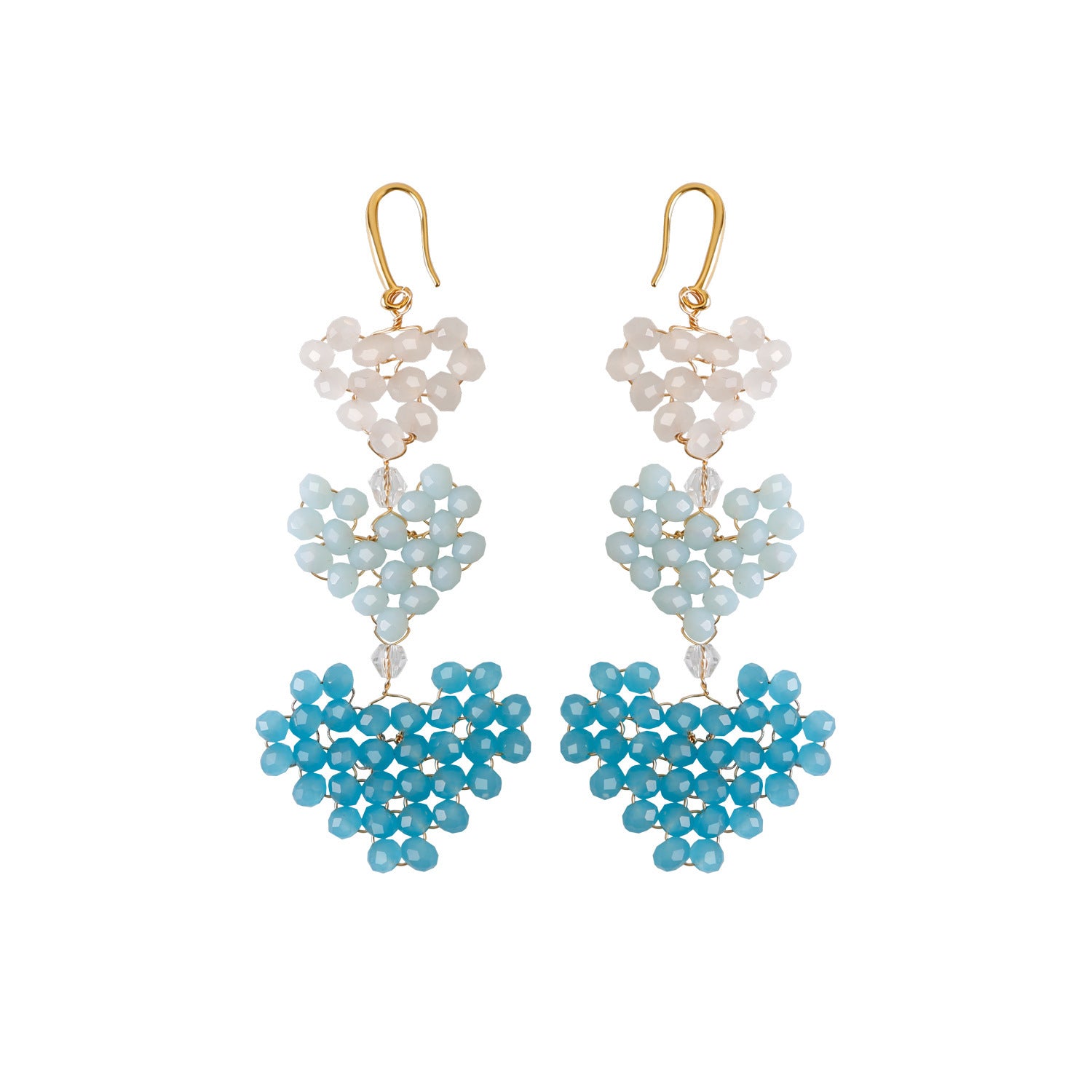 Wholesale Christmas Rice Bead Countryside Style Exaggerated Lightweight Holiday Hand Woven Earrings